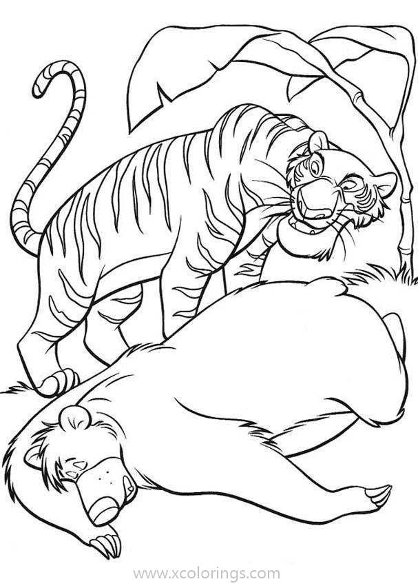 Free Jungle Book Coloring Pages Bear and Tiger printable
