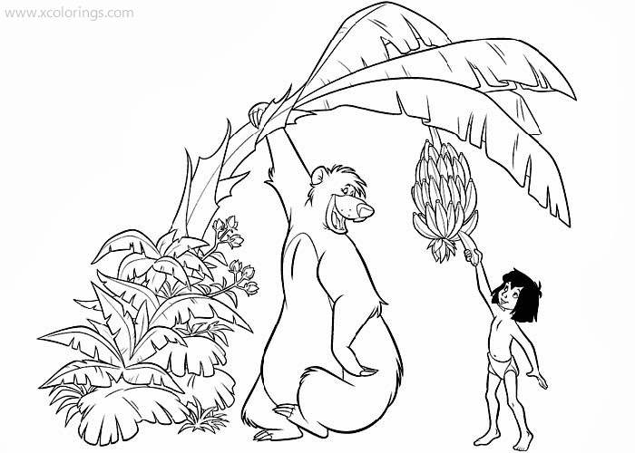 Free Jungle Book Coloring Pages Get Bananas printable