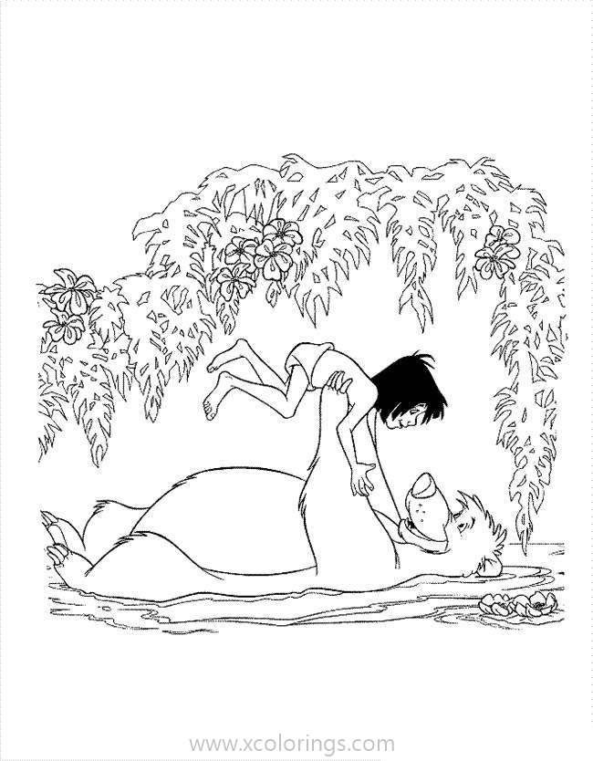 Free Jungle Book Coloring Pages Mowgli Best Friend Baloo printable