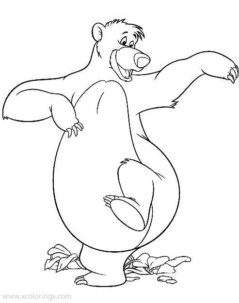 Free Jungle Book Coloring Pages The Bear is Dancing printable