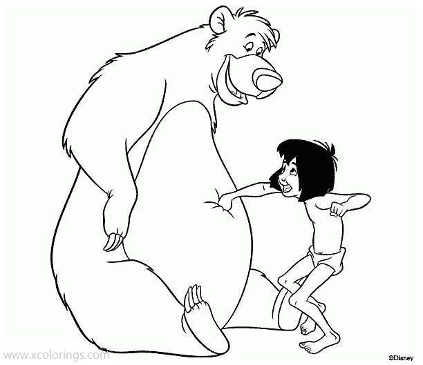 Free Jungle Book Coloring Pages The Cute Baloo printable