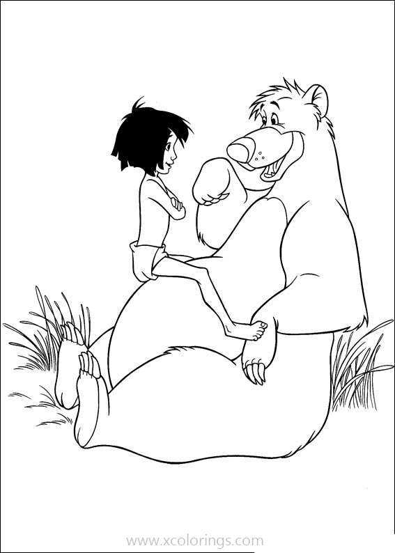 Free Jungle Book Coloring Pages The Easygoing Bear printable