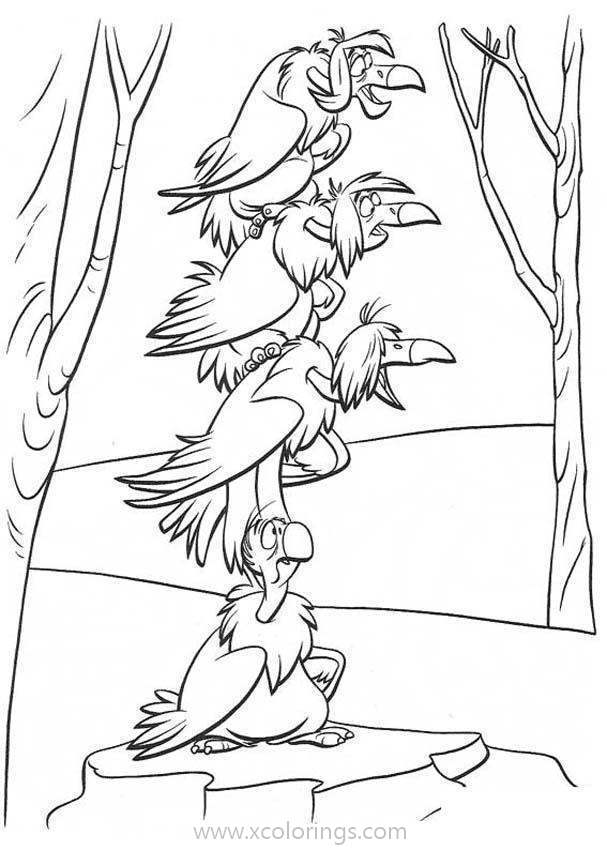 Free Jungle Book Coloring Pages Vultures printable