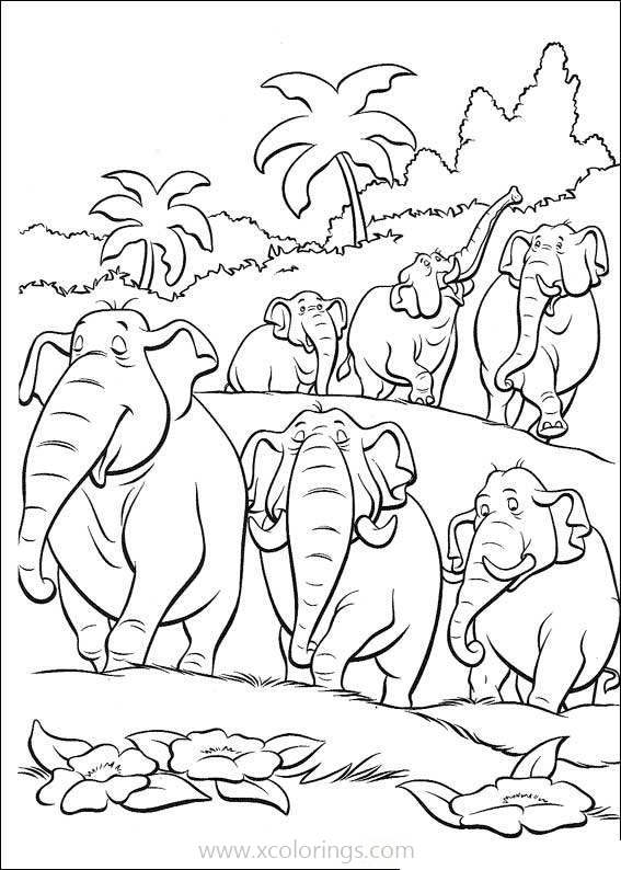 Free Jungle Book Elephants Coloring Pages printable