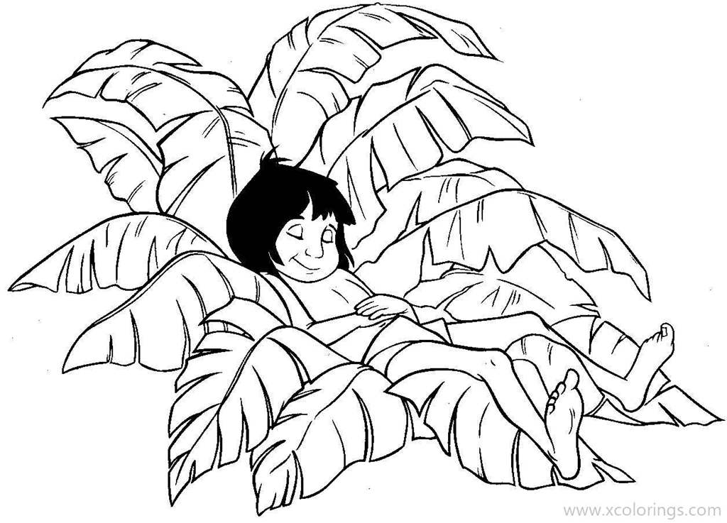 Free Jungle Book Mowgli Coloring Pages printable