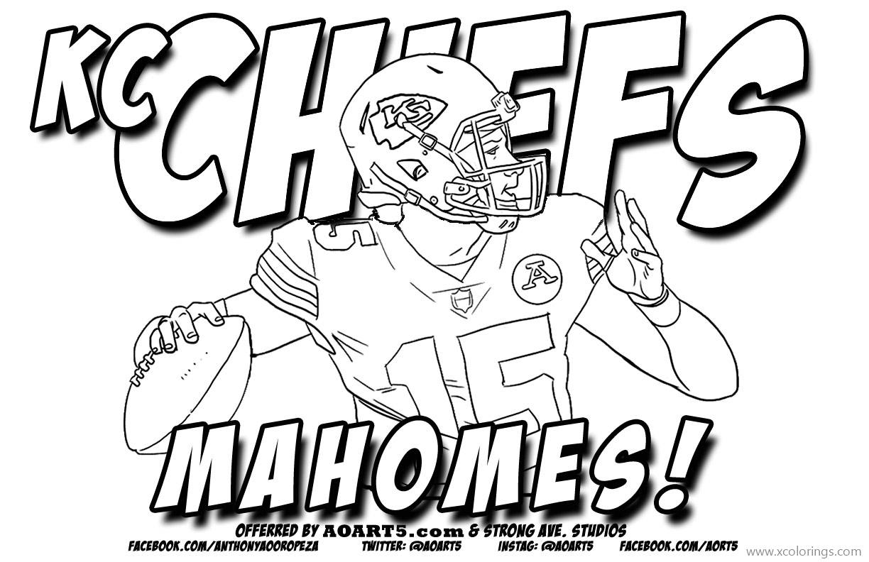 KC Chiefs Patrick Mahomes Coloring Pages XColorings