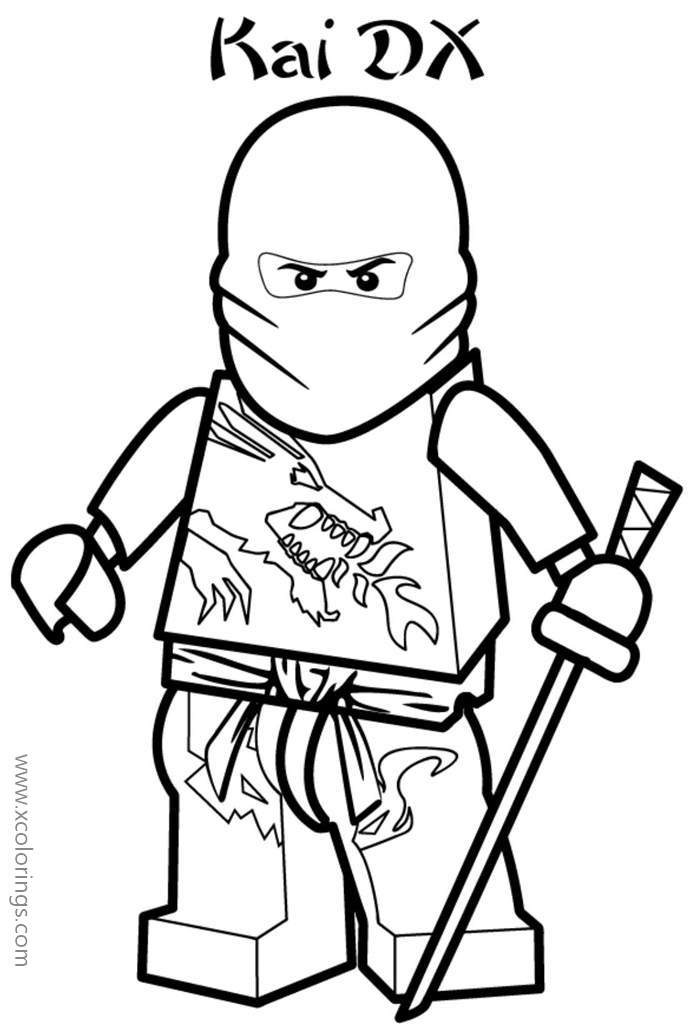 Free Kai Dx from Lego Ninjago Coloring Pages printable