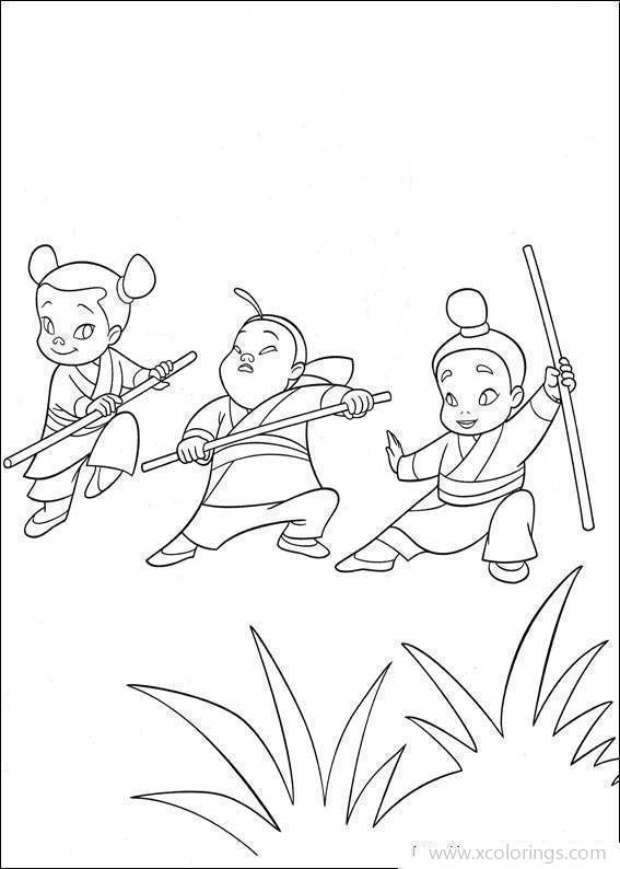 Free Kids from Mulan Coloring Pages printable