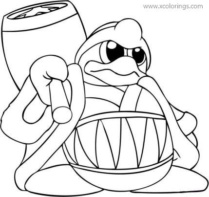 Free King Dedede from Kirby Coloring Page printable