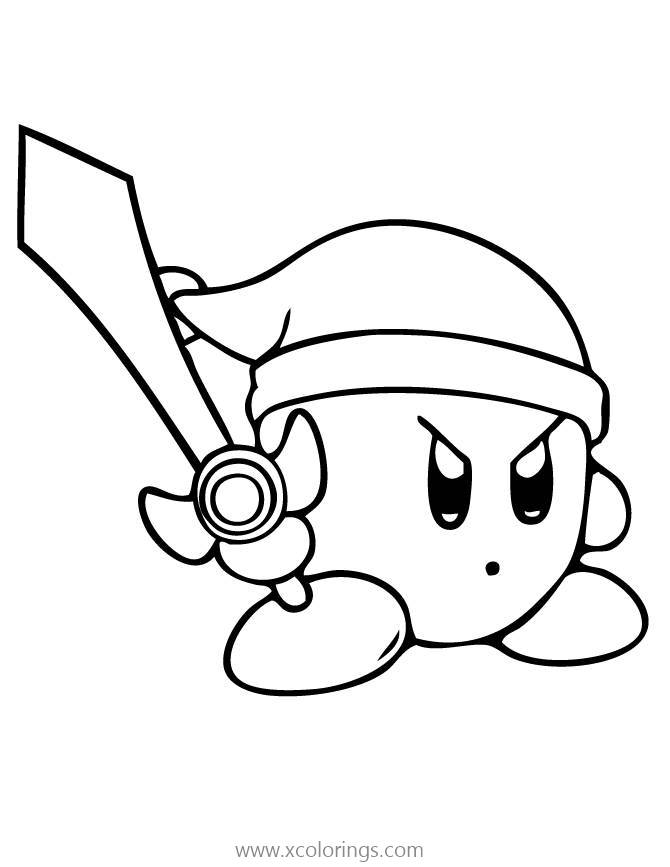 Free Kirby Coloring Page Ready to Fight printable