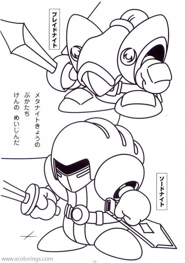 Free Kirby Coloring Pages Sword and Blade printable
