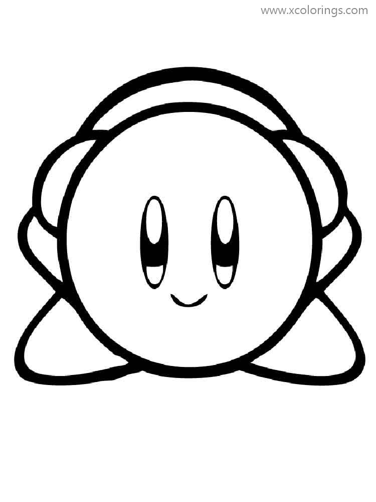 Free Kirby Listening Music Coloring Page printable