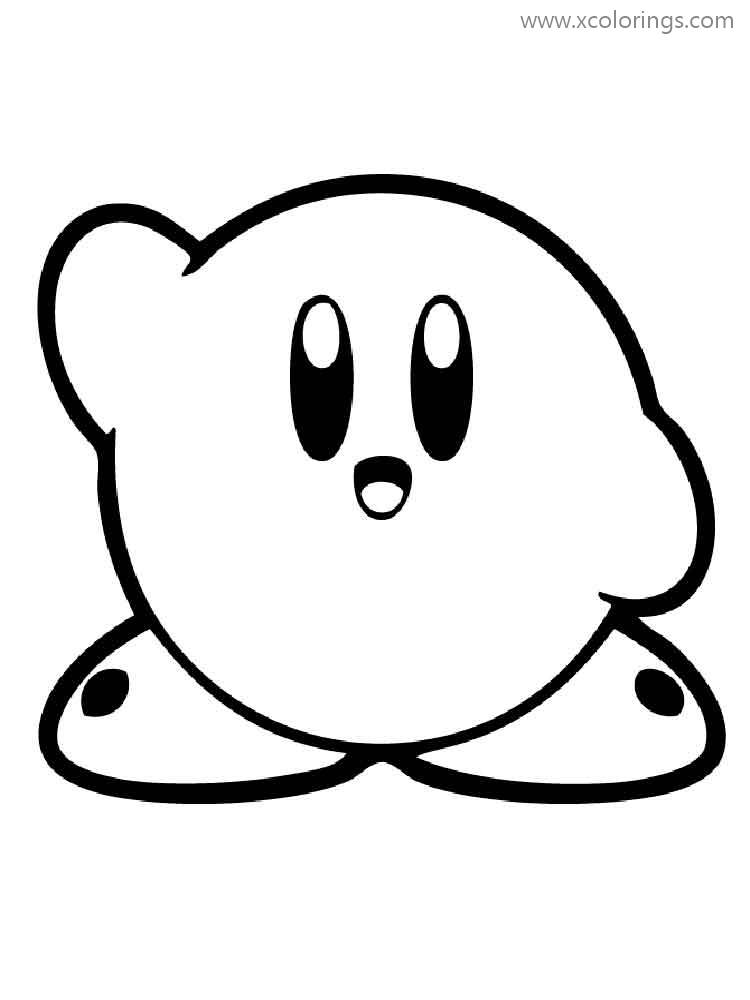 Free Kirby Say Hi Coloring Page printable