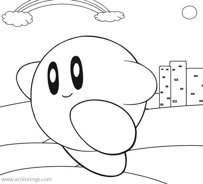 Free Kirby and Dreamland Coloring Page printable