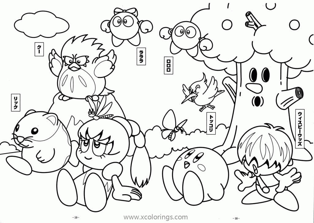 Free Kirby and Friends Coloring Pages printable
