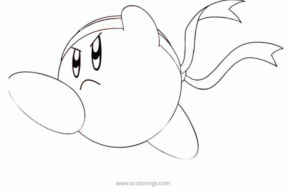 Free Kirby is Jumping Coloring Page printable