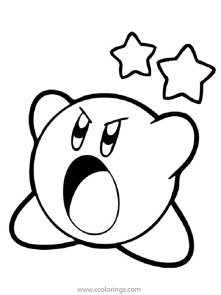 Kirby is Shouting Coloring Page - XColorings.com