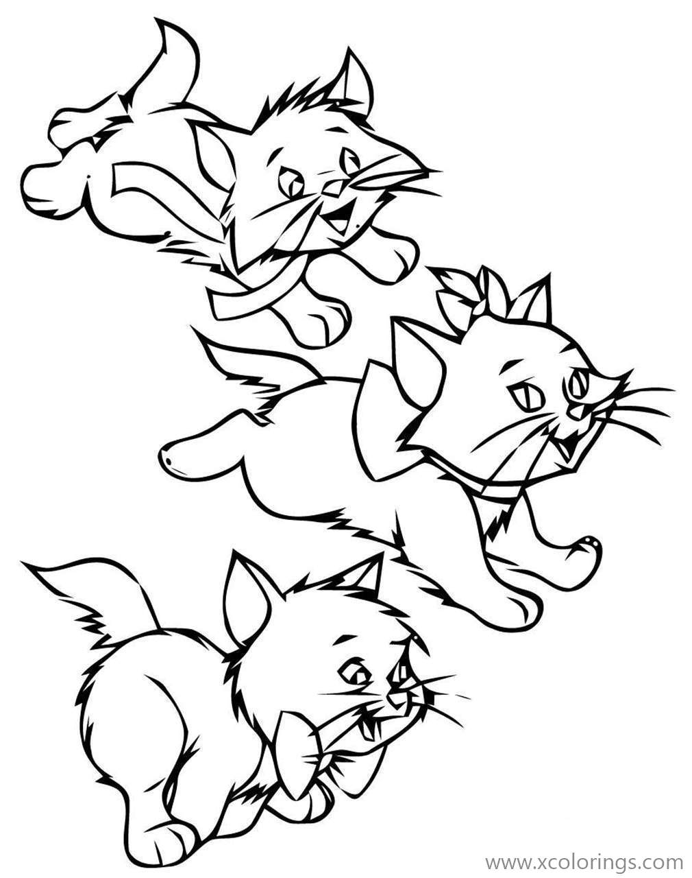 Free Kittens from Aristocats Coloring Pages printable