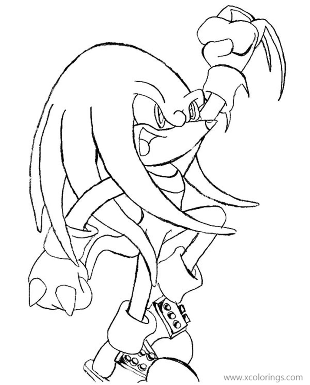 Knuckles Cheering Coloring Pages - XColorings.com