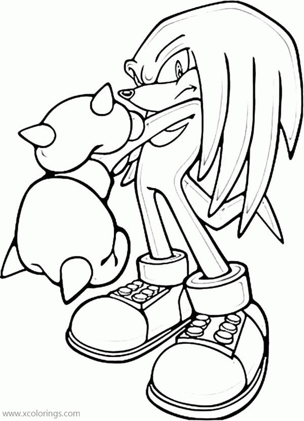 Knuckles Coloring Page from Sonic the Hedgehog - XColorings.com