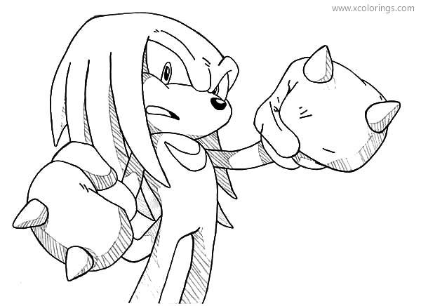Free Knuckles Fan Art Coloring Pages printable