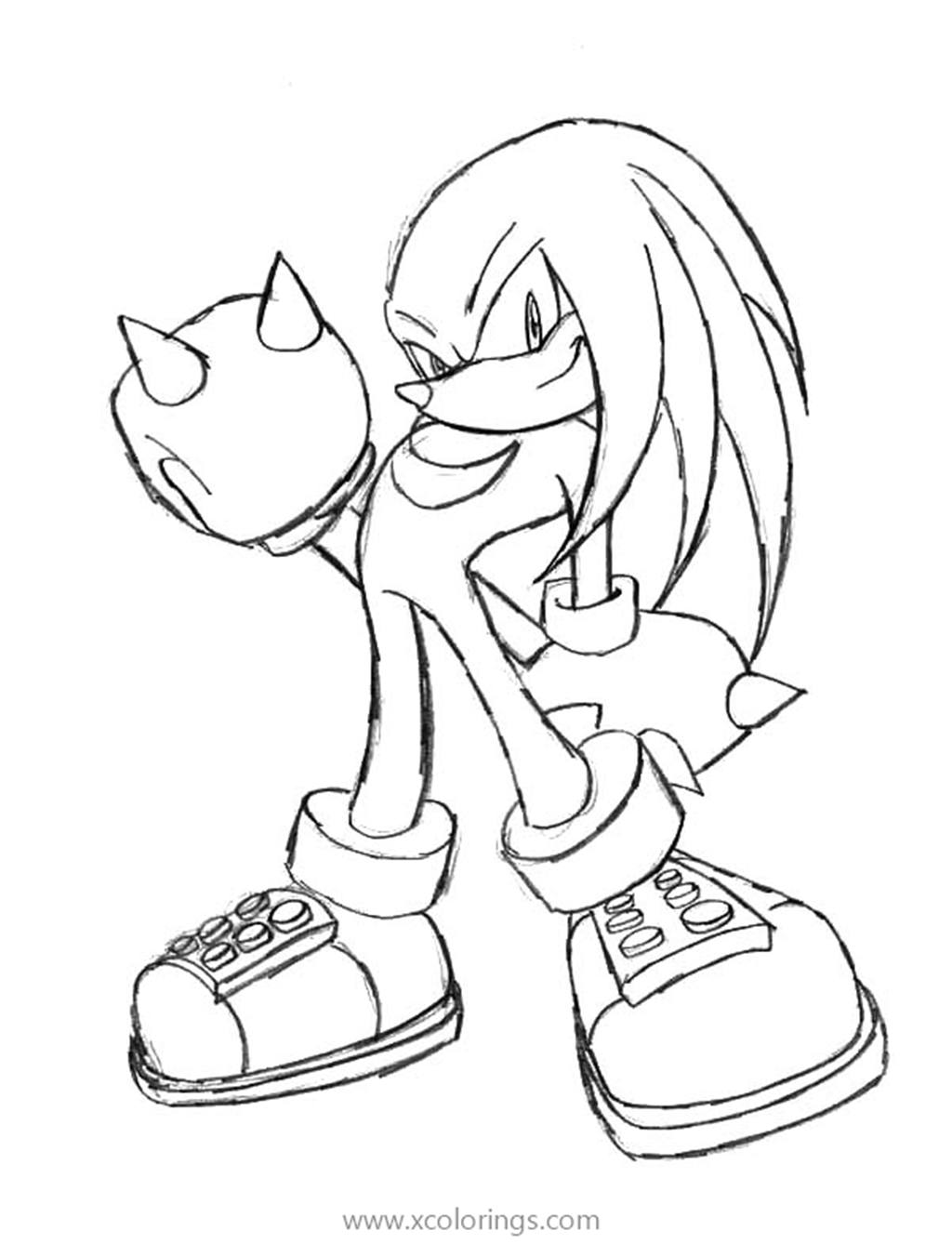 Free Knuckles Ready To Fight Coloring Pages printable