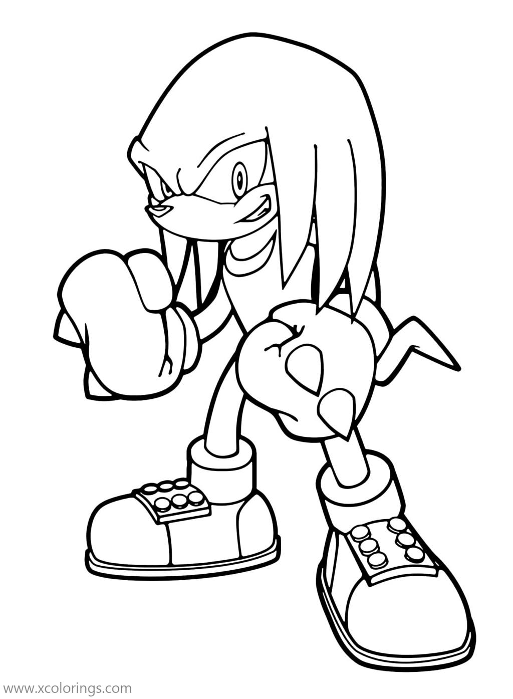 Free Knuckles Ready to Beat Coloring Page printable