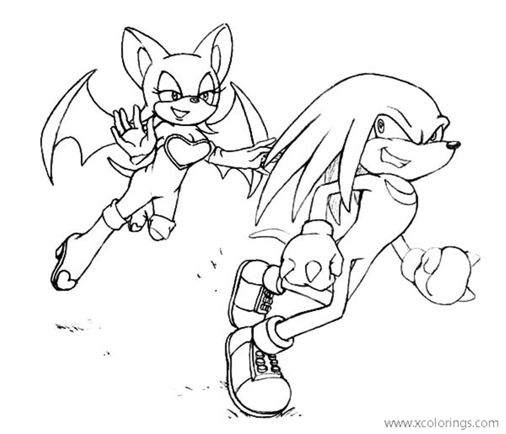 Free Knuckles The Echidna  And Friend Coloring Pages printable