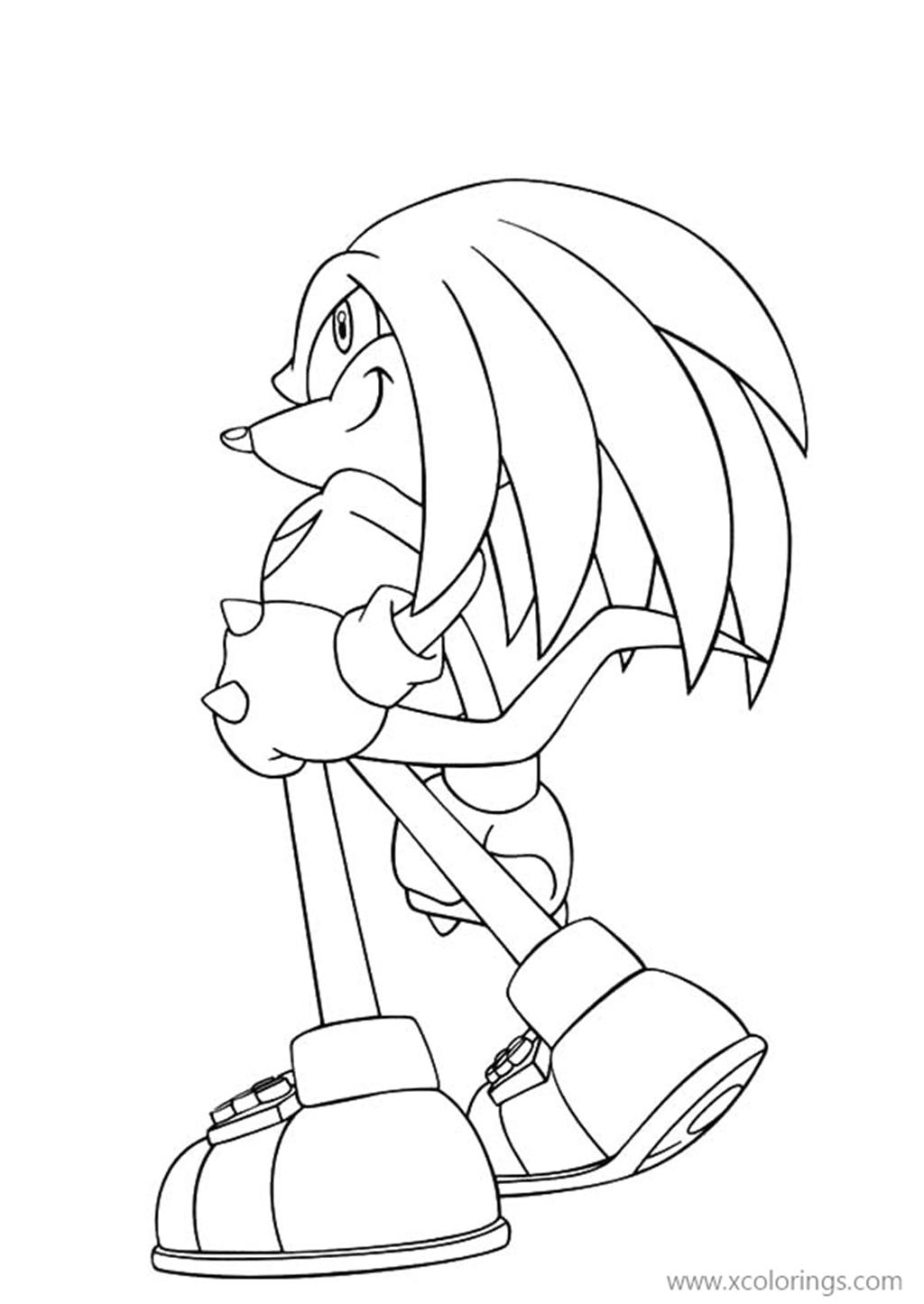 Free Knuckles The Echidna Coloring Pages from Sonic the Hedgehog printable