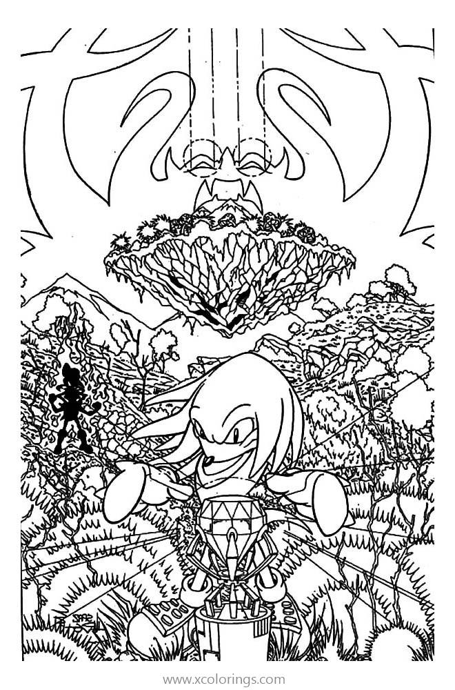 Free Knuckles The Echidna In Angel Island Coloring Pages printable