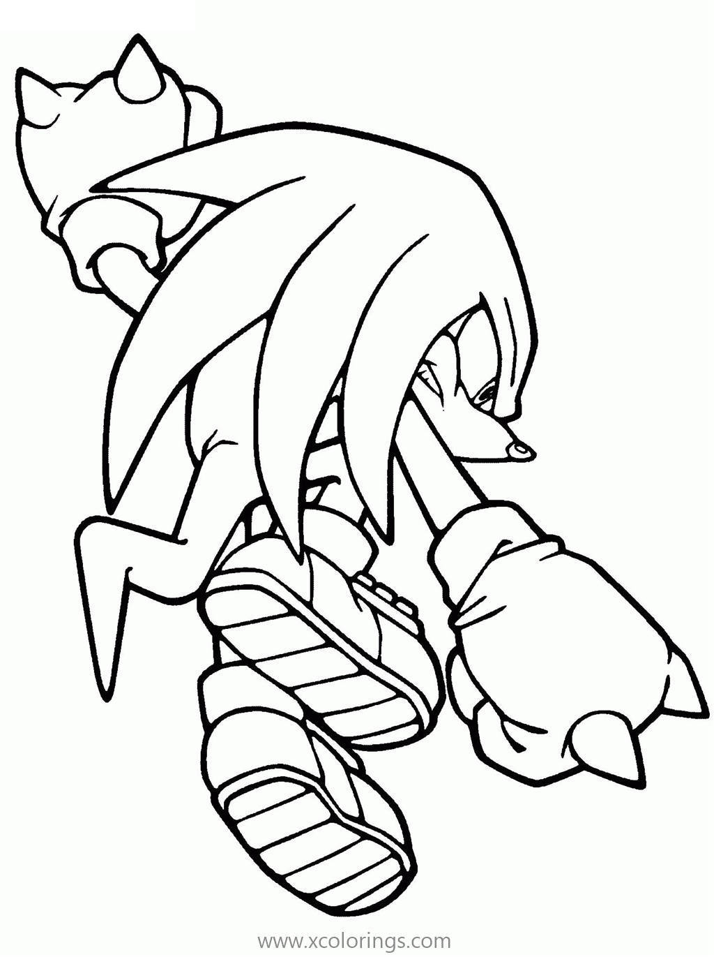 Free Knuckles The Echidna Is Jumping Coloring Page printable