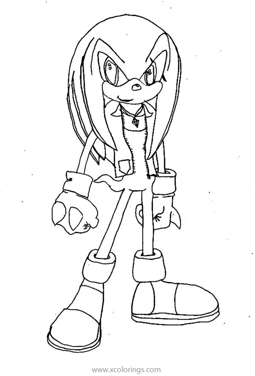 Free Knuckles The Echidna Listening Music Coloring Pages printable