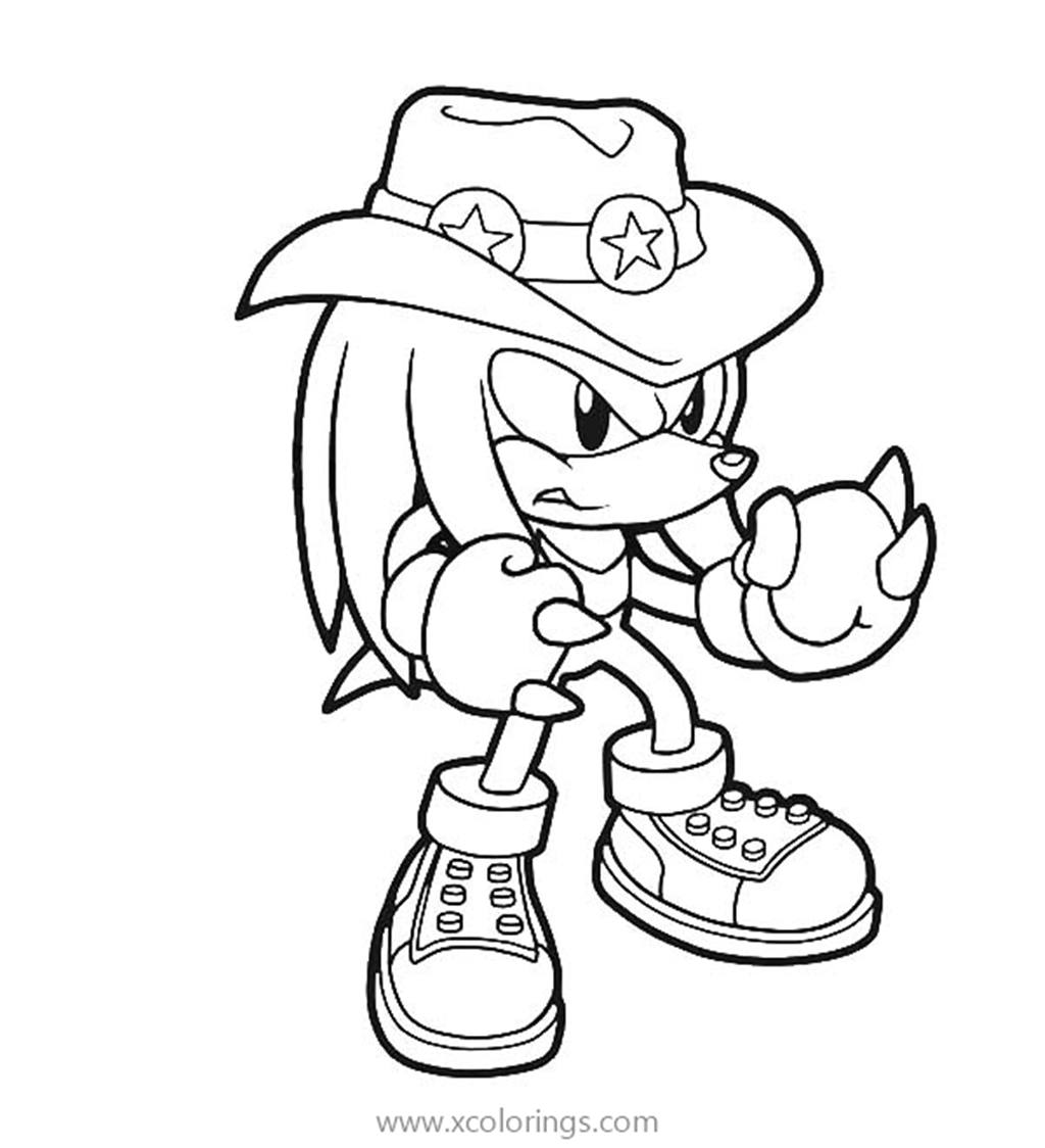 Free Knuckles The Echidna in the Hat Coloring Pages printable