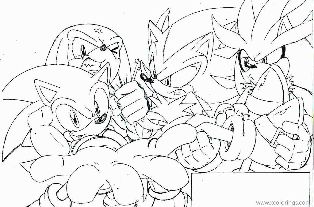 Free Knuckles and Friends Coloring Pages printable