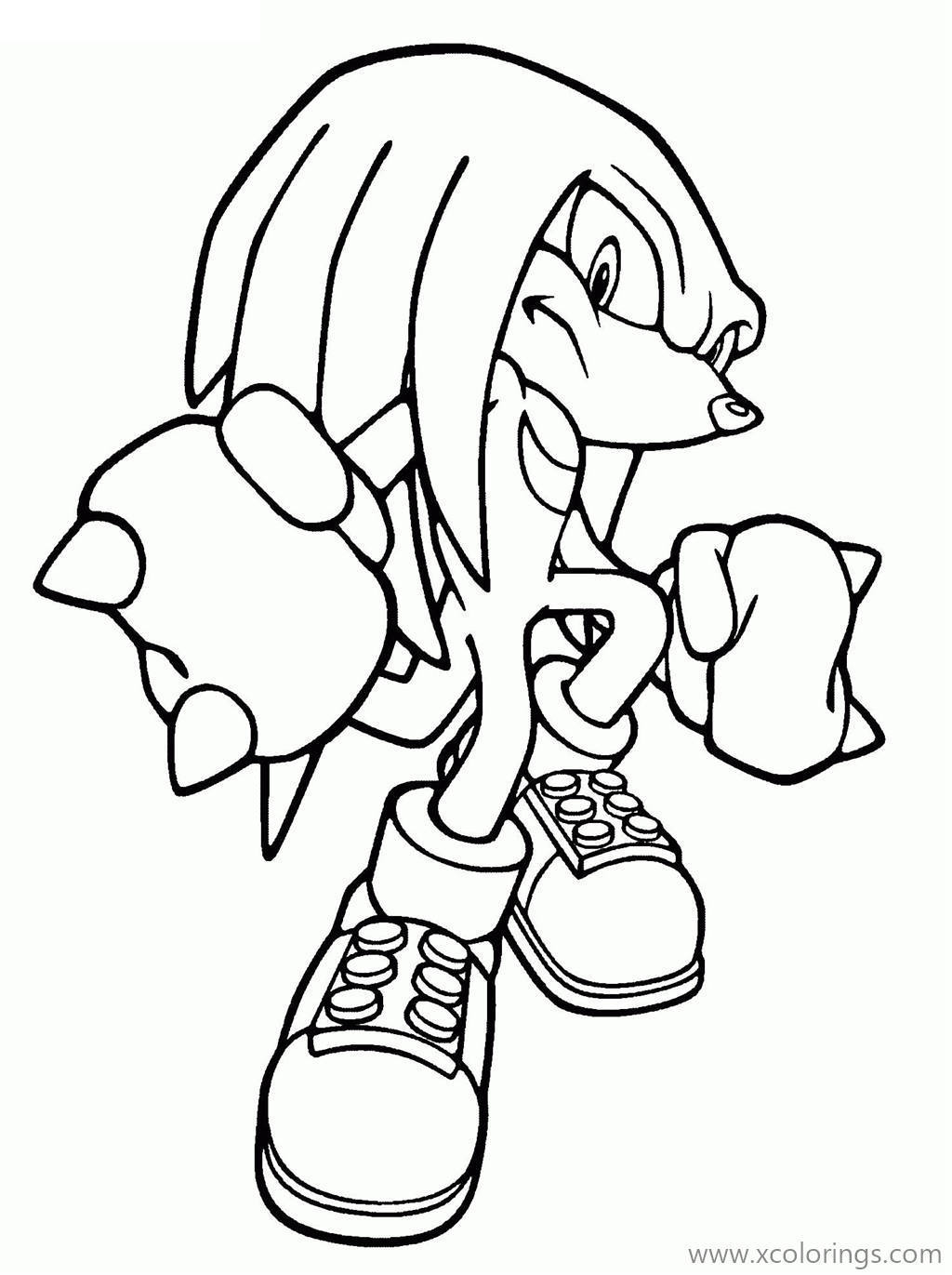 Free Knuckles from Sonic The Hedgehog Coloring Page printable
