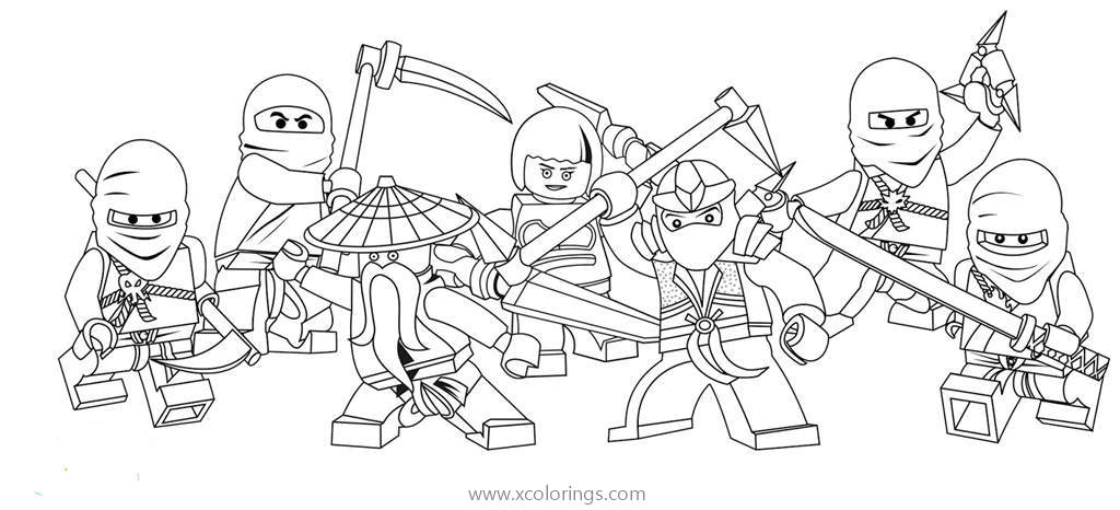 Free Lego Ninjago Characters Coloring Pages printable