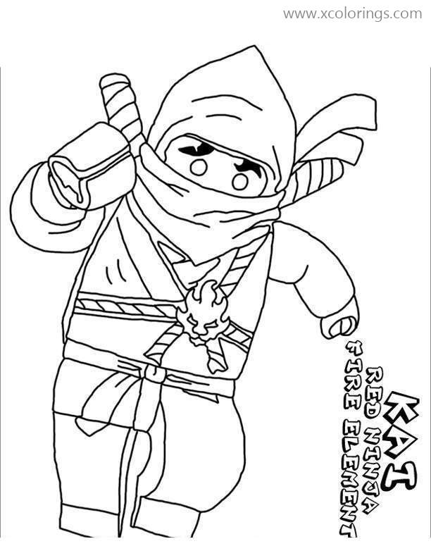 lego ninjago coloring pages kai  xcolorings