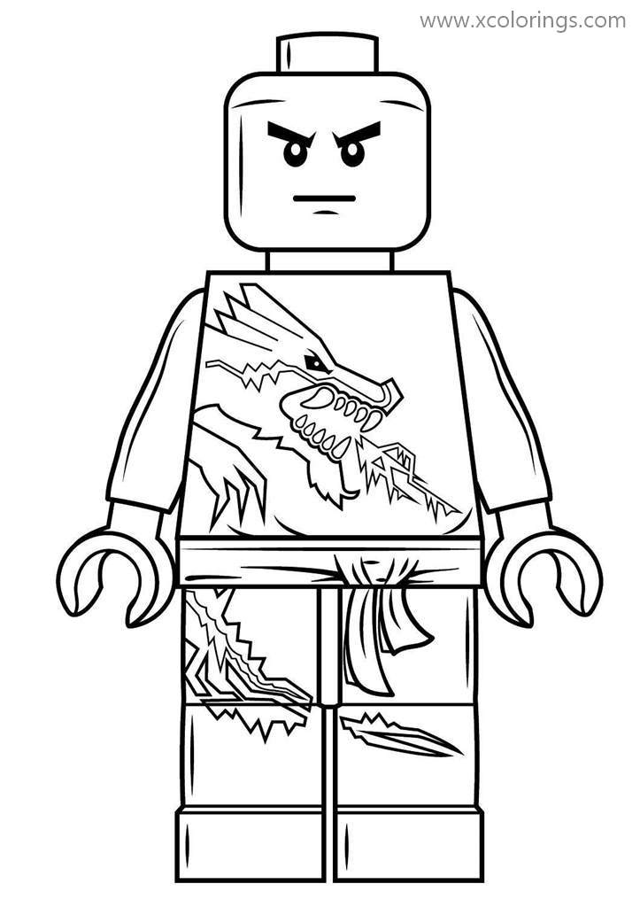 Free Lego Ninjago Coloring Pages Zane without Mask printable