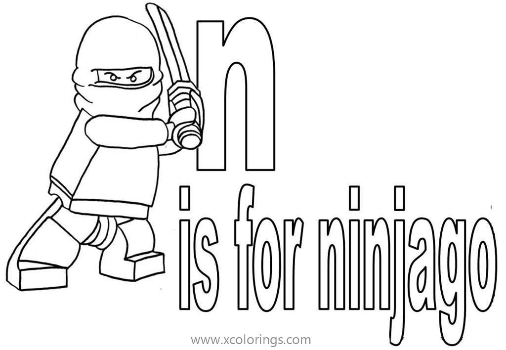Free Letter N is for Lego Ninjago Coloring Pages  printable