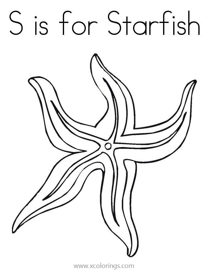Free Letter S for Starfish Coloring Pages printable