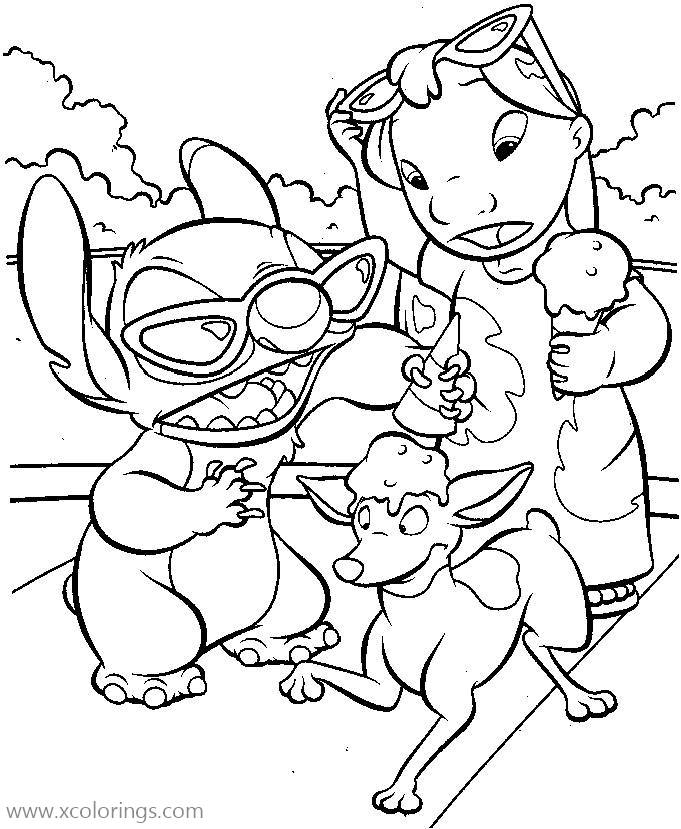 Free Lilo And Stitch Coloring Pages Ice Cream printable