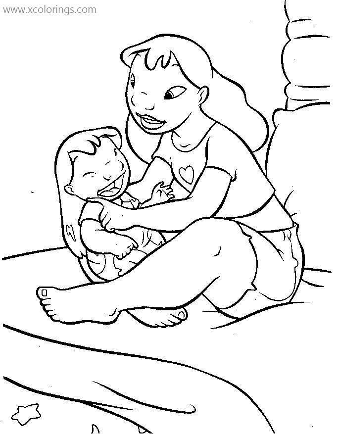 Free Lilo And Stitch Coloring Pages Lilo and Nani printable