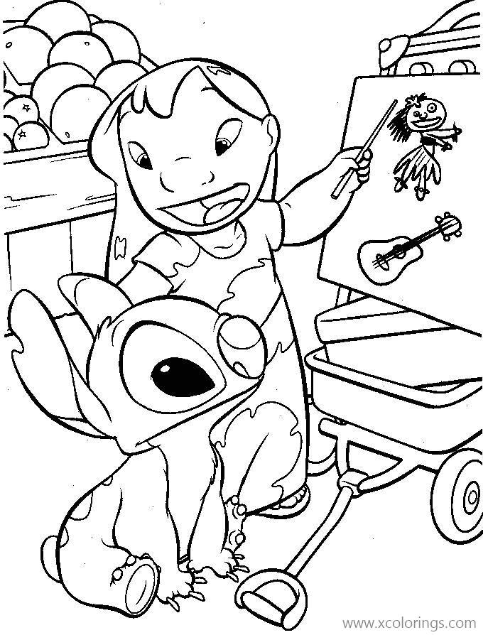 Free Lilo And Stitch Coloring Pages Lilo is Teaching printable