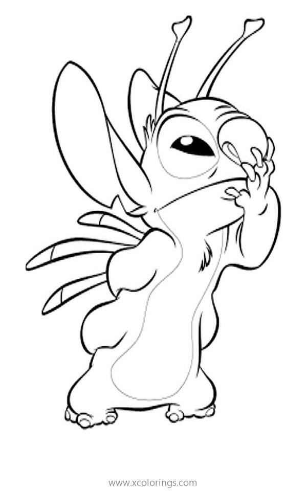 Lilo And Stitch Coloring Pages Stitch Closed His Mouth - XColorings.com