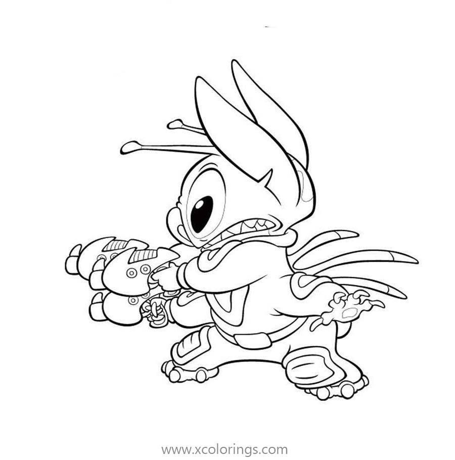 Free Lilo And Stitch Coloring Pages Stitch is Shooting printable