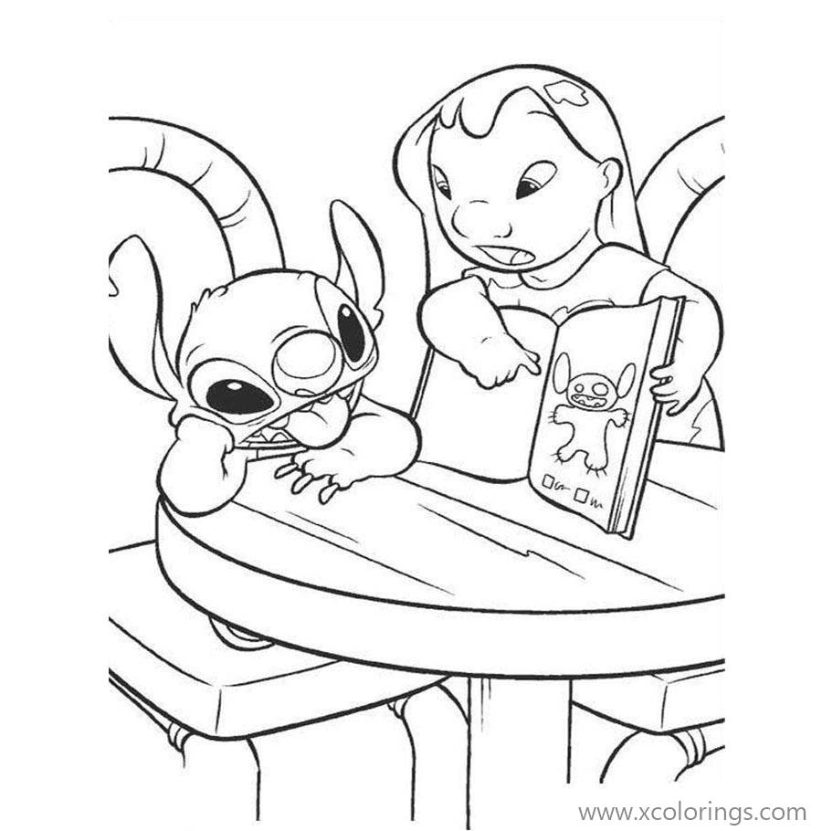Free Lilo And Stitch Playing Coloring Pages printable