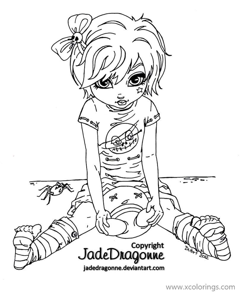 Free Little Gothic Girl Coloring Pages printable
