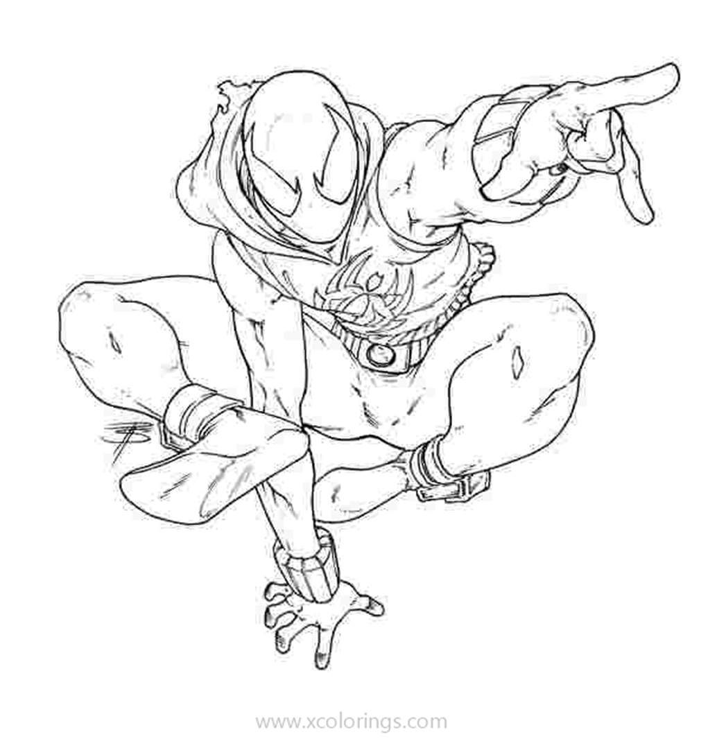 Free Little Spider Miles Morales Coloring Pages printable