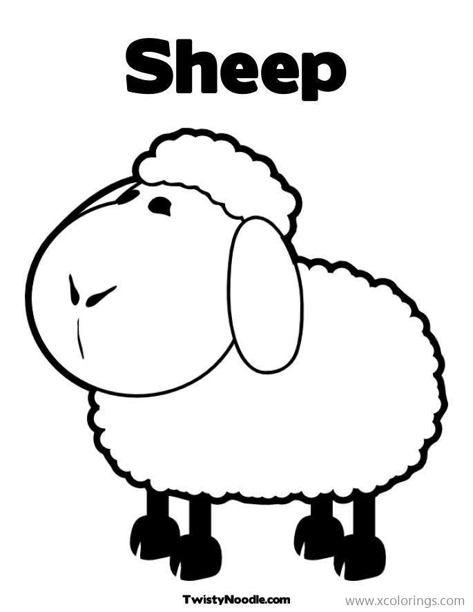 Free Livestock Words Sheep Coloring Pages printable