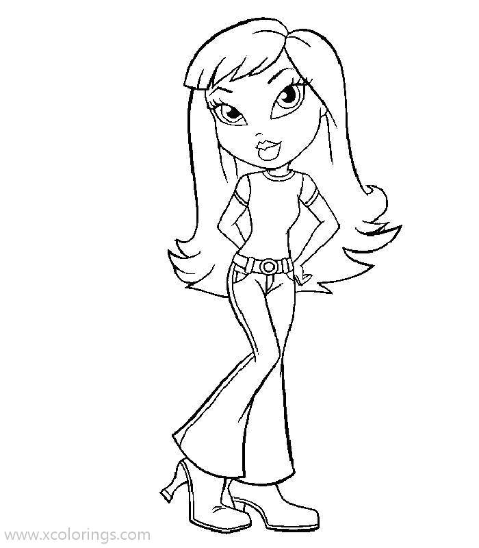 Free Lovely Bratz Girl Coloring Pages printable